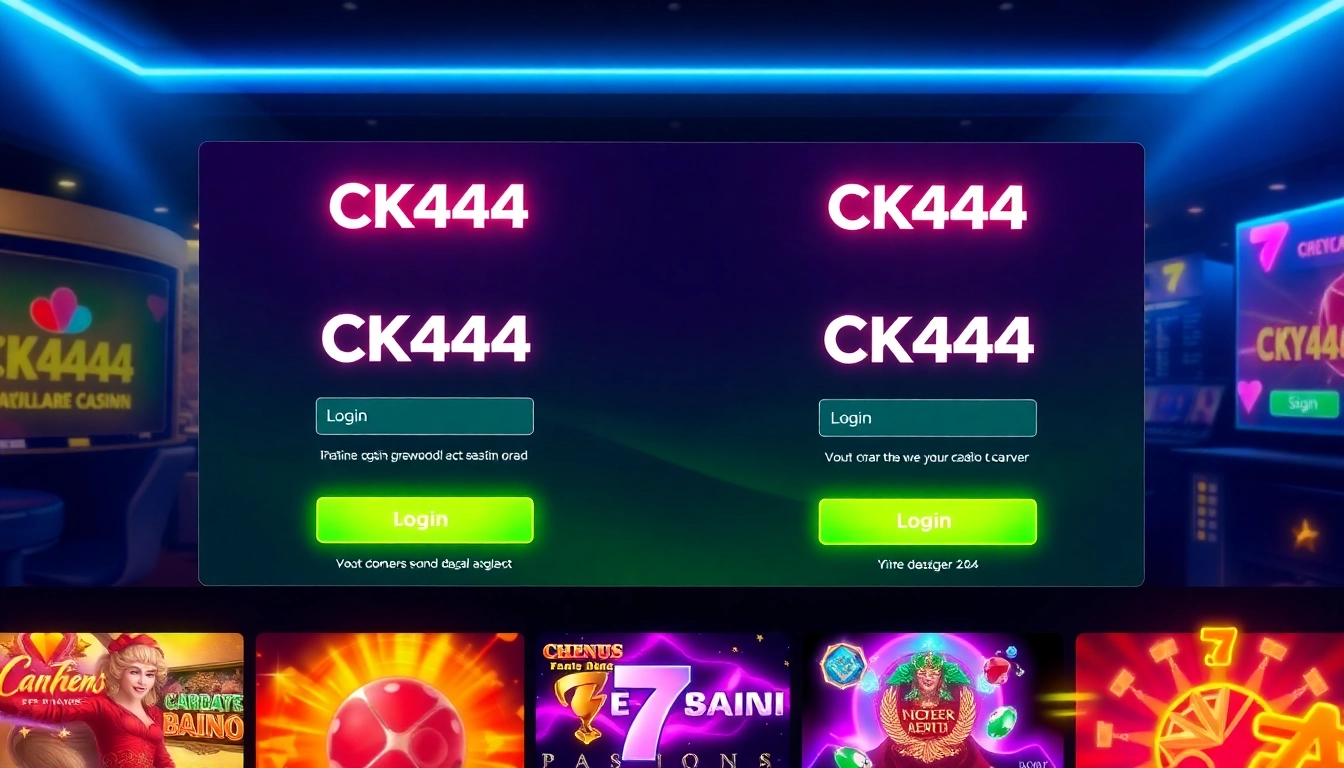 Accessible image illustrating ck4444 com login with a sleek login form on a vibrant gaming platform, highlighting easy access to online casino features and user-friendly interface.