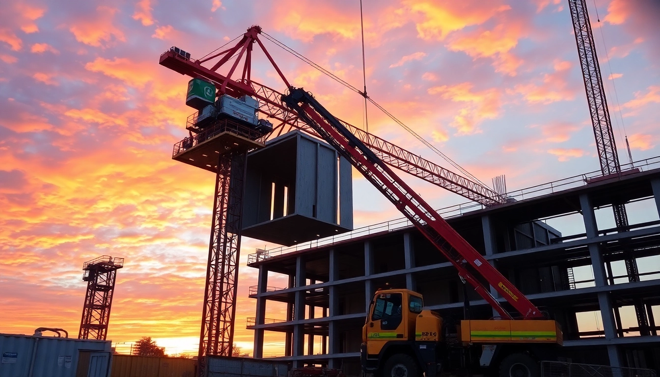 Professional crane rental service provides reliable lifting solutions for large construction projects in the UK.