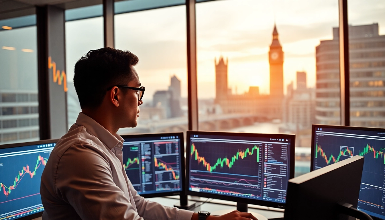 Cryptocurrency Trading News London traders analyze digital currency charts in a modern office