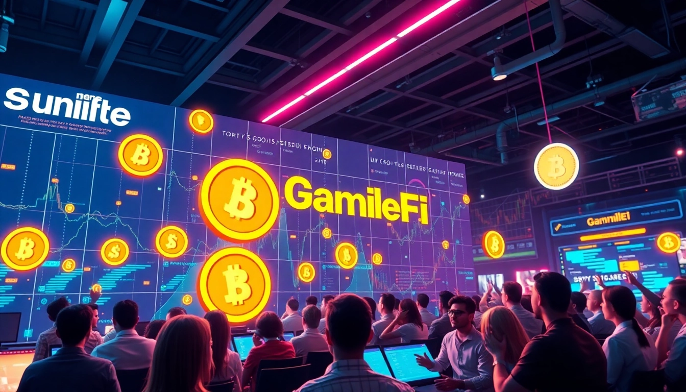 Buy APORK Token with vibrant blockchain colors, community engagement, and GambleFi visuals